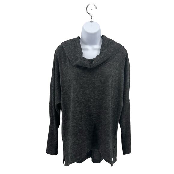 Caslon Gray Heathered Cowl Neck Knit Sweater Womens Small Pullover Lightweight - Picture 2 of 5